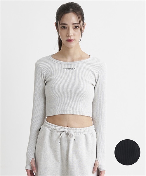 DC/ディーシー 23 WS CROPPED LS23 ウィメンズ クロップド ロングスリーブ Tシャツ LLT234328(GRY-M)