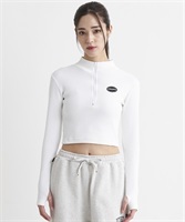 DC/ディーシー 23 WS HALF ZIP CROPPED LS23 ウィメンズ ハーフジップ クロップド ロングスリーブ Tシャツ LLT234329(WHT-M)