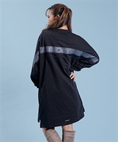 adidas/アディダス ワーディング ルーズフィット シングルジャージー チュニック 長袖 Tシャツ IEH94(BK/GY-M)