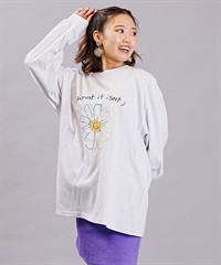 What it isNt ART BY MARKGONZALES/ワット イット イズント マークゴンザレス レディース 長袖 Ｔシャツ 花柄 オーバーサイズ 2H7-63392(GY-M)