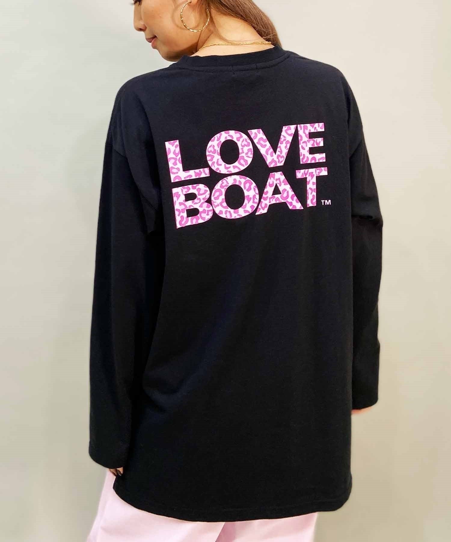 LOVE BOAT/ラブボート レディース ヒョウ柄 ロゴロンT LB-LST03(BK/PK-FREE)