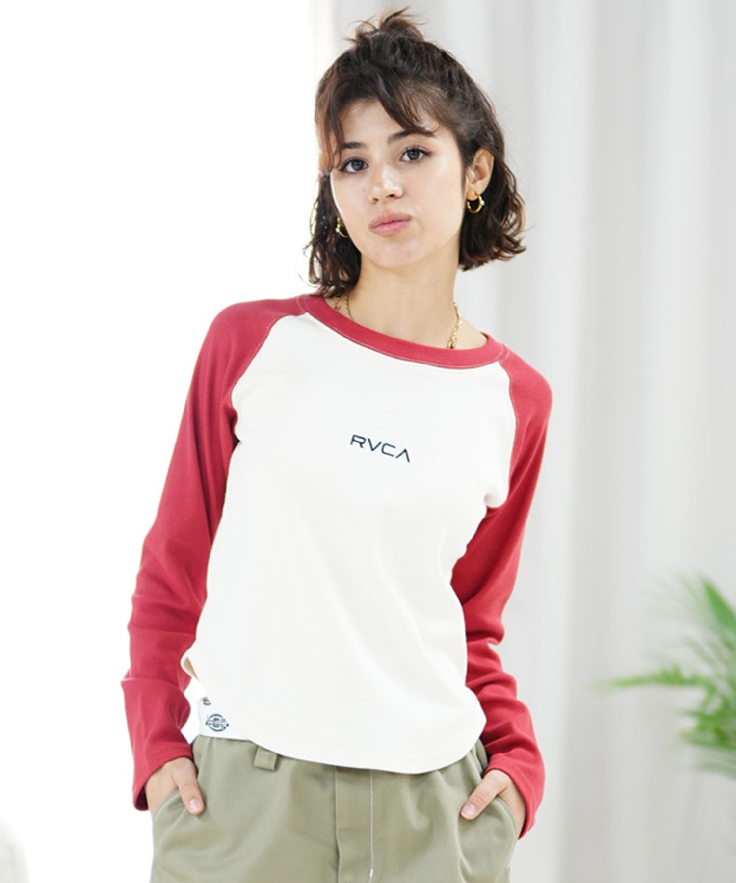 RVCA ルーカ レディース ロンT 長袖Tシャツ ショート丈 BE043-055(MNW0-S)