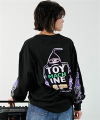 【ムラサキスポーツ限定】 TOY MACHINE トイマシーン レディース 長袖 Tシャツ ロンT バックプリント ビッグシルエット オーバーサイズ MTMPELT12(BLACK-M)