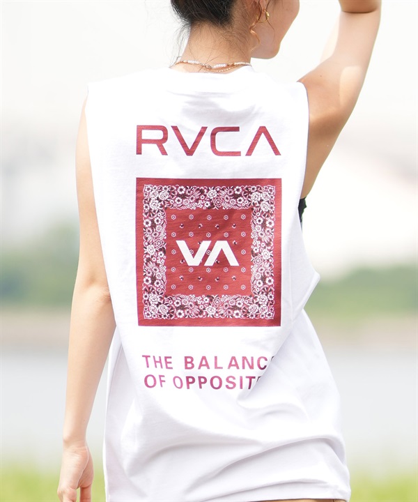 RVCA ルーカ タンクトップ レディース バックプリント FLOWER BANDANA CUTOFF TANKTOP E04C-P35