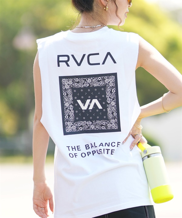 RVCA ルーカ タンクトップ レディース バックプリント FLOWER BANDANA CUTOFF TANKTOP E04C-P35