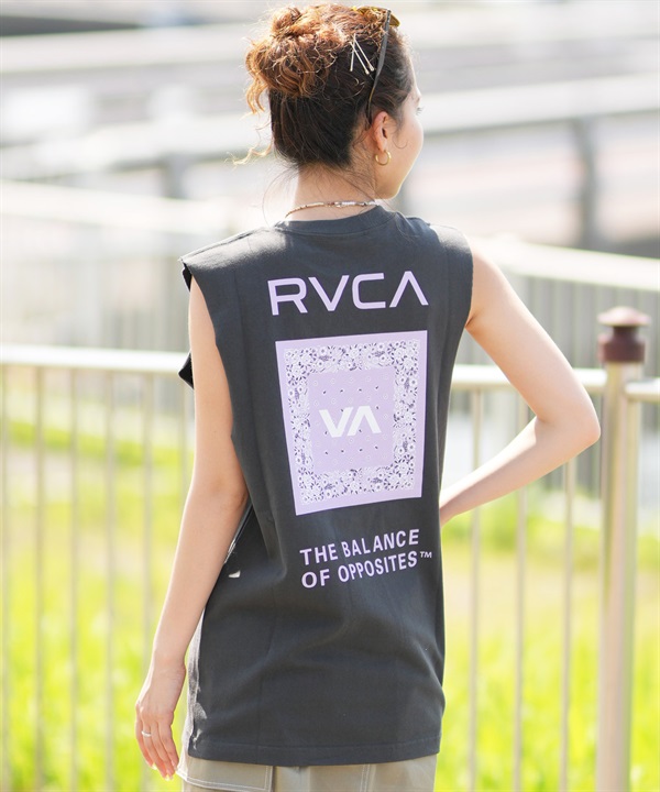 RVCA ルーカ タンクトップ レディース バックプリント FLOWER BANDANA CUTOFF TANKTOP E04C-P35