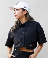 Dickies ディッキーズ レディース ナイロン ショート丈 半袖 ワークシャツ セットアップ対応 80488500 ムラサキスポーツ限定(80BK-M)