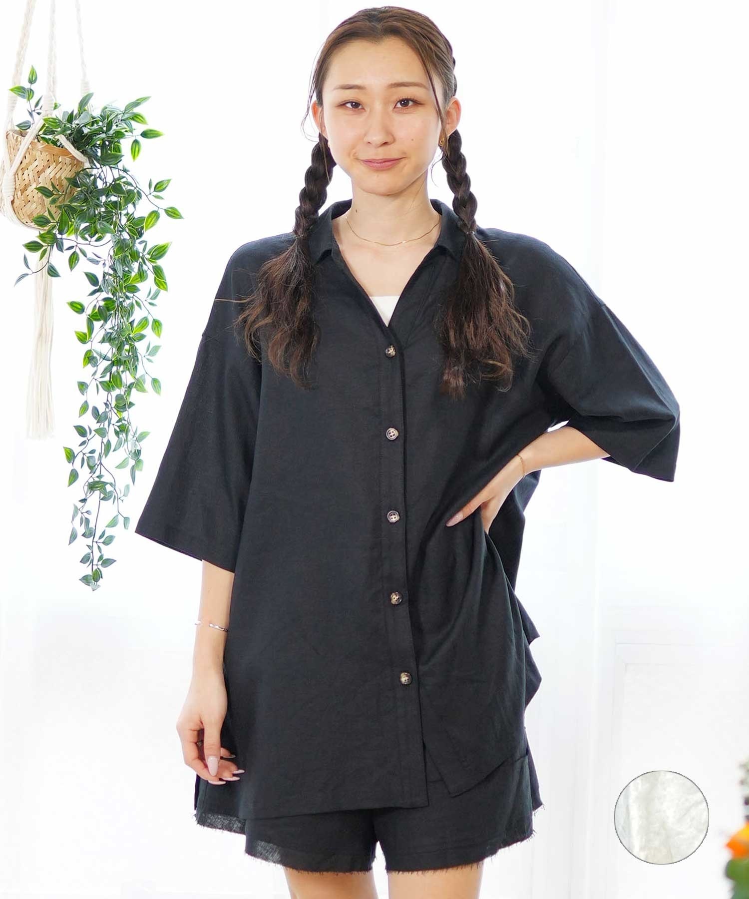 RIKKA FEMME リッカファム レディース 半袖 シャツ MUJI RF24SS14(WHT-FREE)