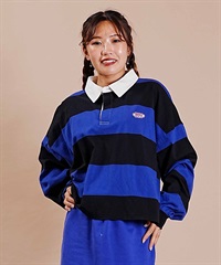 ROXY/ロキシー レディース ポロシャツ ロンT/長袖 パネルボーダー ワンポイント ショート丈 RDK234603T