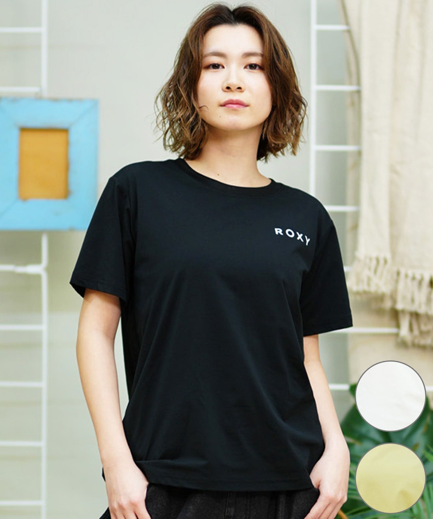 ROXY ロキシー 半袖 Tシャツ レディース ラッシュガード 水陸両用 体型カバー UVケア RLY242018(BBK-M)