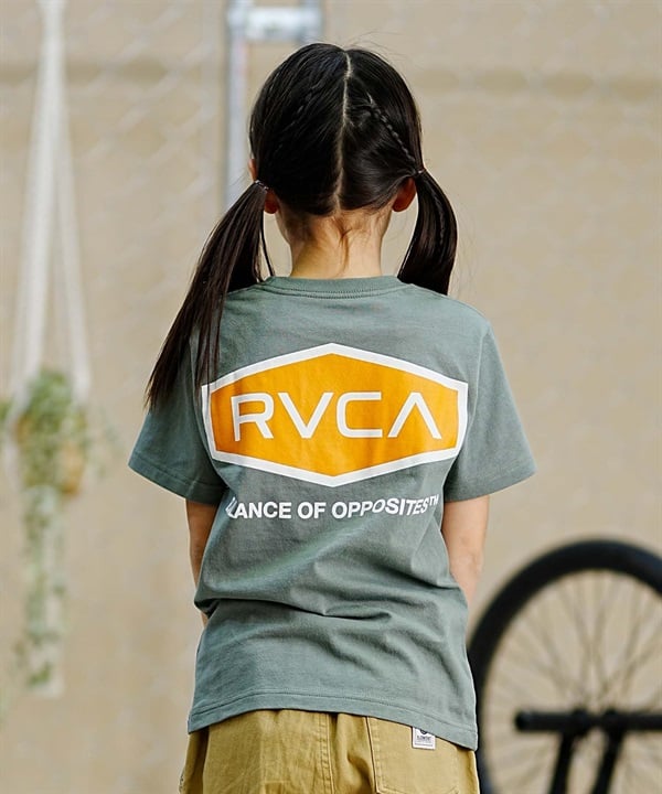 【クーポン対象】RVCA ルーカ キッズ 半袖 Tシャツ ワイドシルエット ロゴ 親子コーデ BE045-225