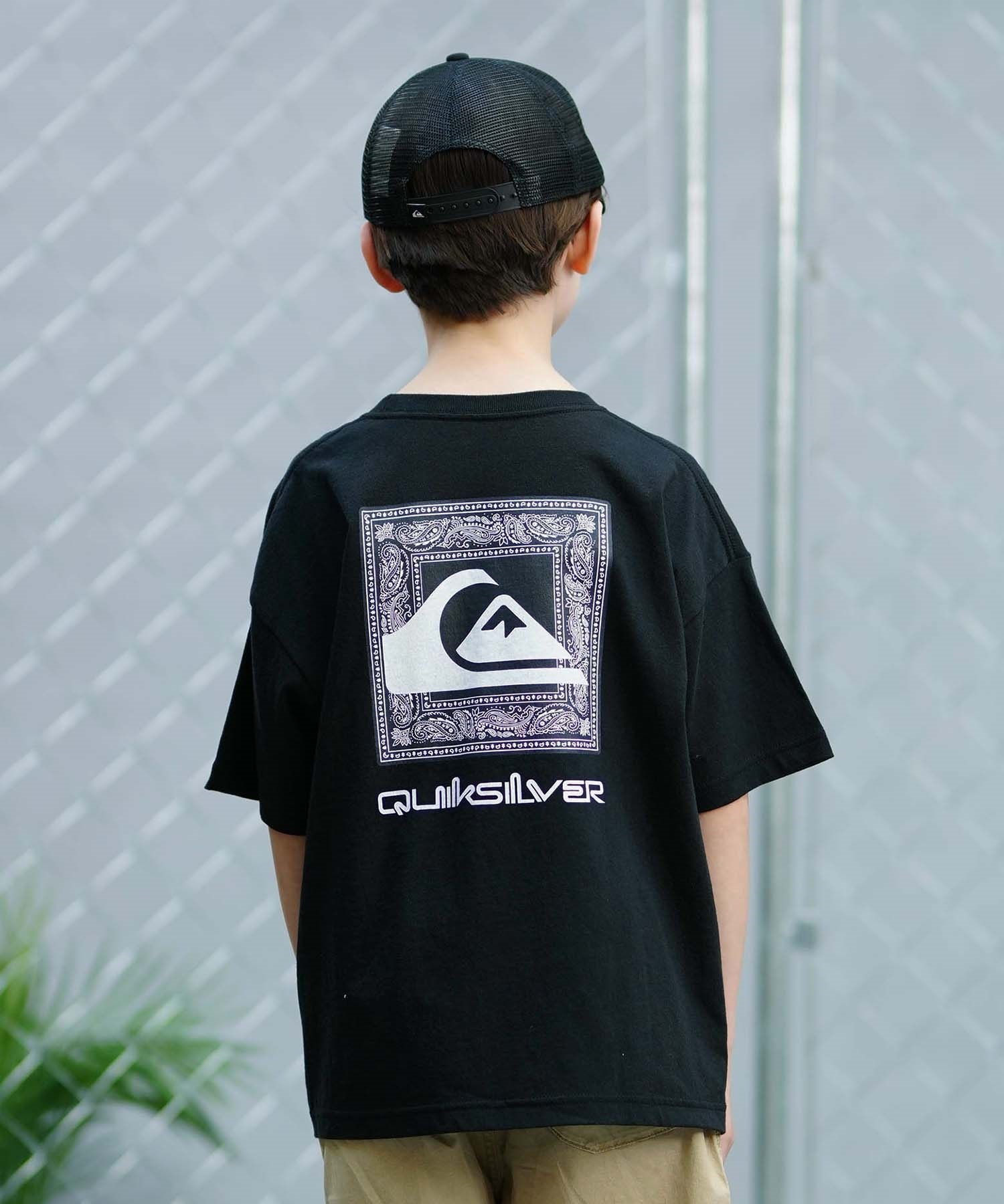 【クーポン対象】QUIKSILVER クイックシルバー QUIK PATTERN BOX ST キッズ 半袖 Tシャツ ムラサキスポーツ限定 KST241641M(BLK1-100cm)