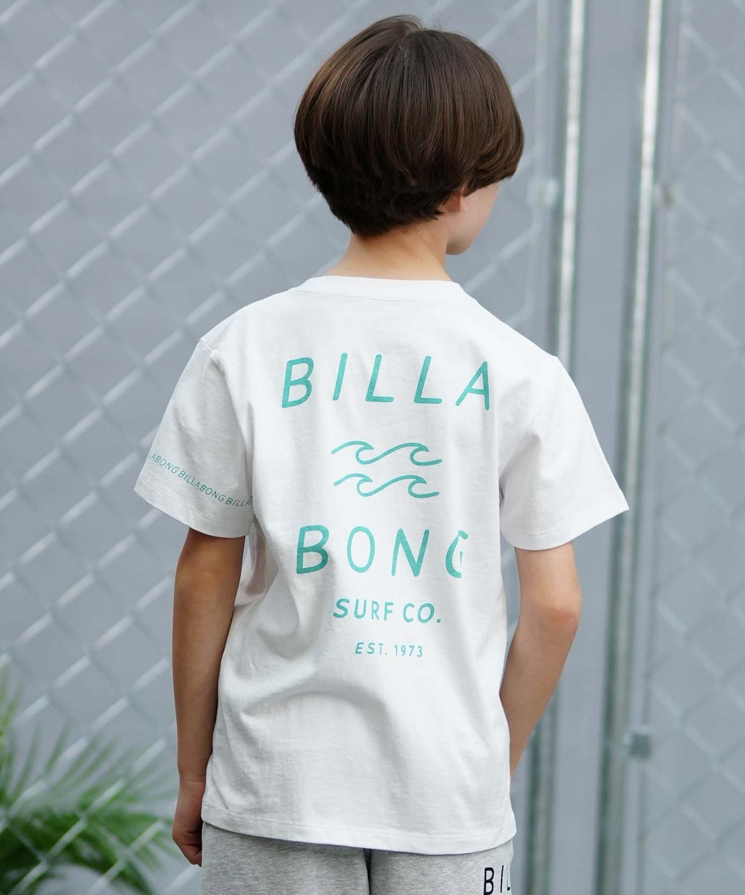 【クーポン対象】BILLABONG ビラボン ONE TIME キッズ 半袖 Tシャツ バックプリント BE015-201(WHT-130cm)