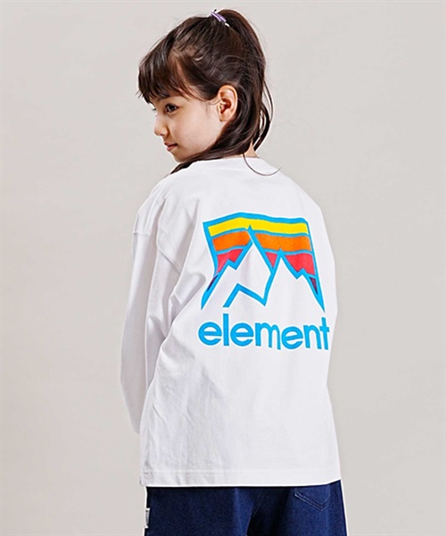 ELEMENT/エレメント キッズ JOINT LS YOUTH ロング Tシャツ バックプリント  長袖 Tシャツ BD026-074(WHT-130cm)