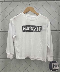 Hurley/ハーレー BOYS VORTEX BOX LOGO LONG SLEEB TEE キッズ 長袖Tシャツ BLS2332001(WHT-130cm)