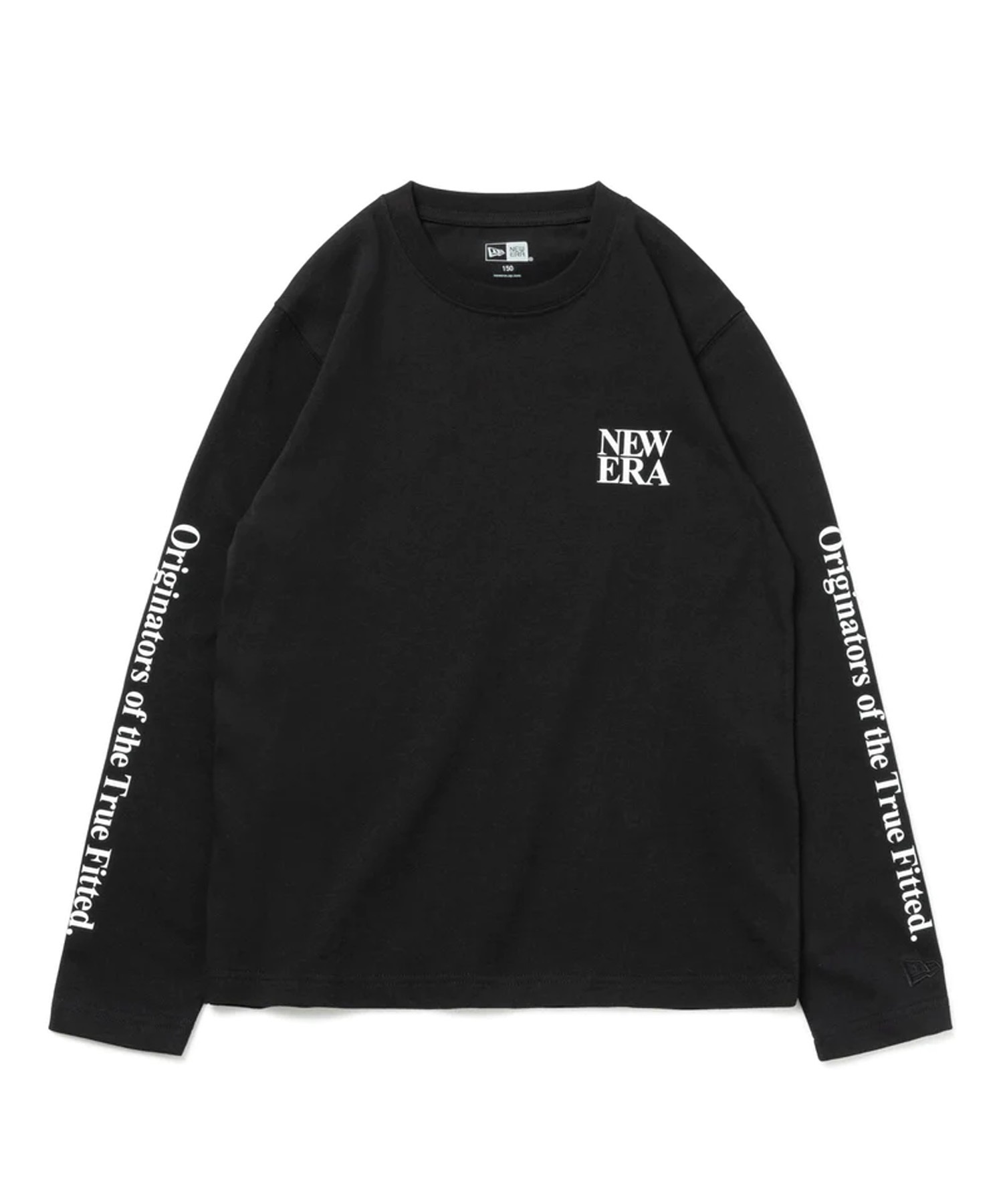 NEW ERA/ニューエラ Youth 長袖 コットン Tシャツ Originators of the True Fitted ブラック キッズ ロンT 13755264(BLK-130cm)