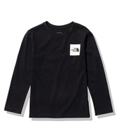 THE NORTH FACE ザ・ノース・フェイス L/S Small Square Logo Tee NTJ32357 キッズ ジュニア 長袖 Tシャツ 100cm～150cm(K-100cm)