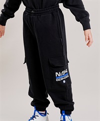 DC/ディーシー 23 KD FLEECE CARGO PANT23 キッズ ワイド フリース カーゴ パンツ スケートボード YPT234527(BLK-130cm)