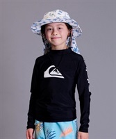 QUIKSILVER クイックシルバー ALL TIME LR YOUTH KLY231021 キッズ ユース ラッシュガード 長袖 UVカット 速乾 KX1 E18(BK-100cm)