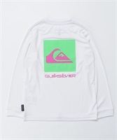 【ムラサキスポーツ限定 】QUIKSILVER/クイックシルバー クイック ネオンボックス ロングスリーブ ラッシュガード KLY232618(WHT-130)