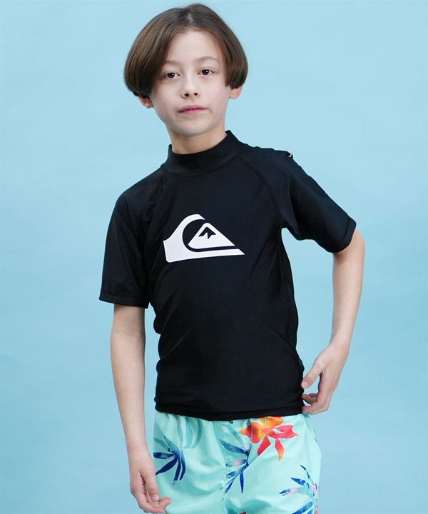 【クーポン対象】QUIKSILVER クイックシルバー キッズ ラッシュガード 半袖 ストレッチ 速乾 UVカット KLY241022