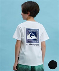 【クーポン対象】QUIKSILVER クイックシルバー キッズ ラッシュガード Tシャツ 半袖 バックプリント 水陸両用 ユーティリティ UVカット KLY241638M ムラサキスポーツ限定