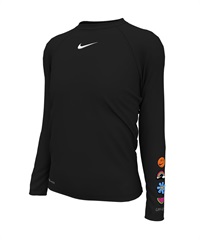 NIKE ナイキ キッズ ラッシュガード 長袖 スウッシュ ロングスリーブ ハイドロガード UVカット NESSE739 N001