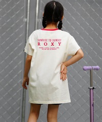 ROXY ロキシー キッズ Tシャツワンピース 半袖 バックプリント ネックライン 親子コーデ TDR242054