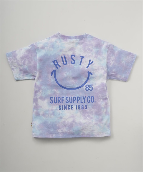 RUSTY ラスティー Tシャツ キッズ 半袖 バックプリント タイダイ柄 ニコちゃん 964504