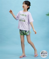 ROXY ロキシー キッズ 水着 スイムウェア ラッシュガード Tシャツ 半袖 3点セット TSW241102(OWT-120cm)