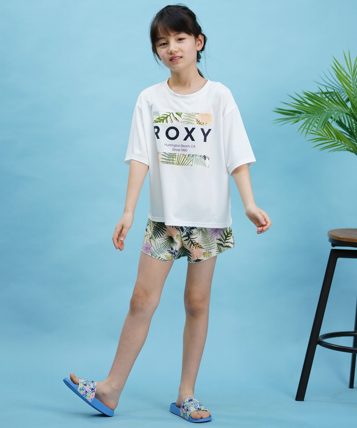 ROXY ロキシー キッズ 水着 スイムウェア ラッシュガード Tシャツ 半袖 3点セット TSW241102(OWT-120cm)