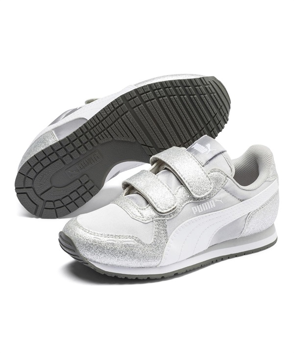 PUMA/プーマ Cabana Racer Glitz V PS カバナ レーサー グリッツ キッズ スニーカー ベルクロ 370985 01