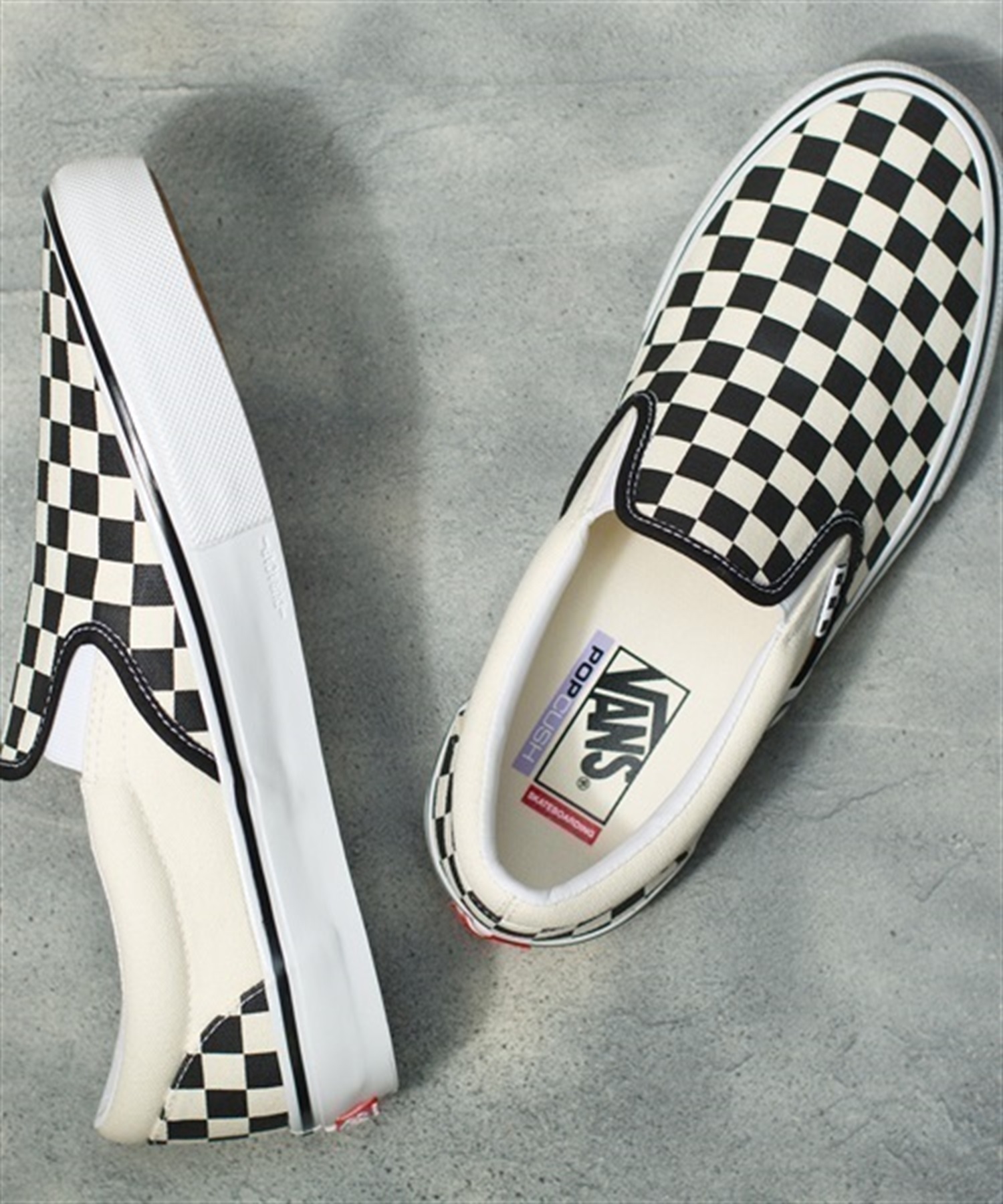 VANS/バンズ スケシュー SKATE SLIP-ON スリッポン 0142901304104(CK/WT-26.0cm)