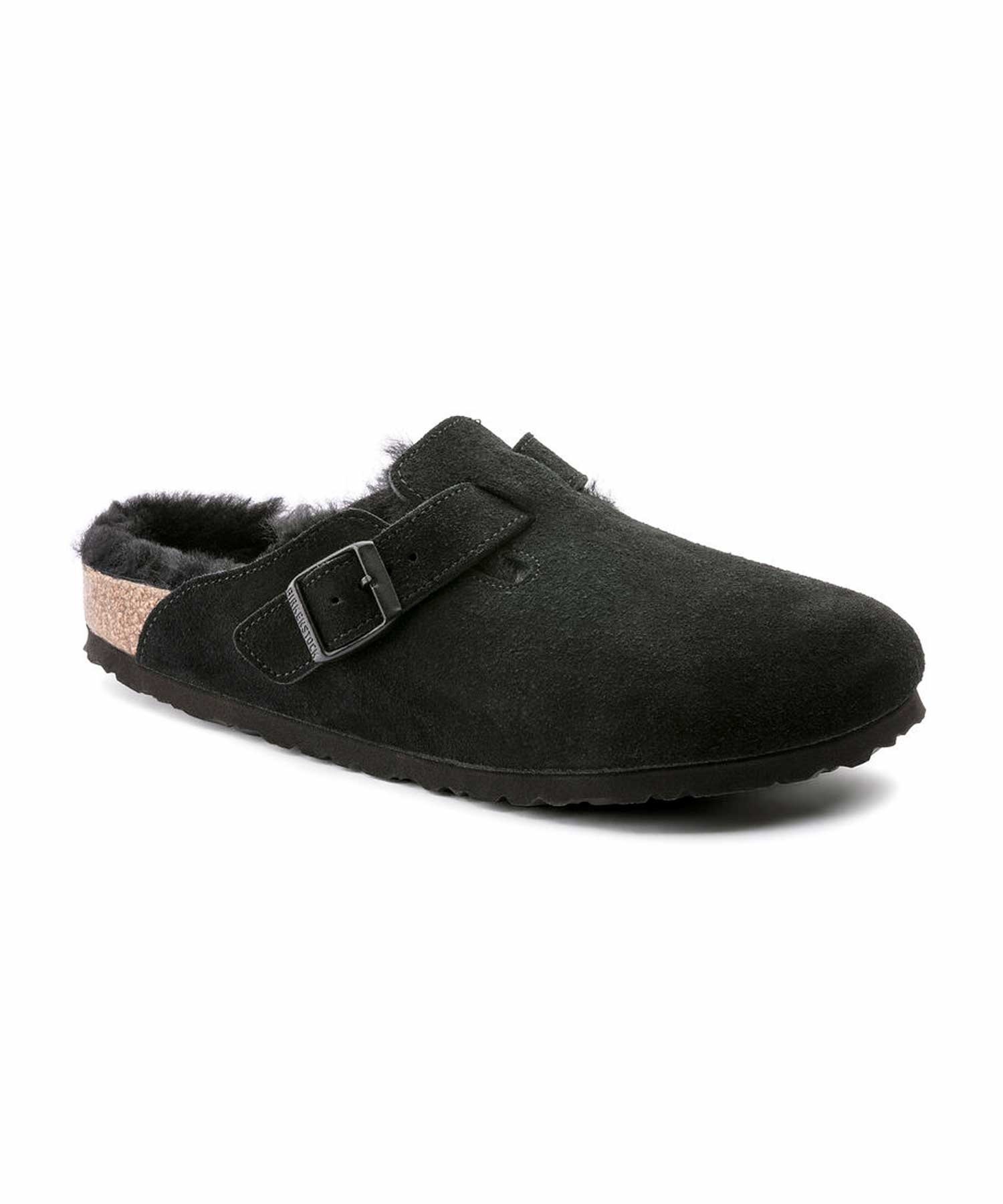 BIRKENSTOCK/ビルケンシュトック Boston Shearling ボストン シアリング メンズ サンダル コンフォート コルク Regular width レギュラー幅  259881(BLACK-26.0cm)