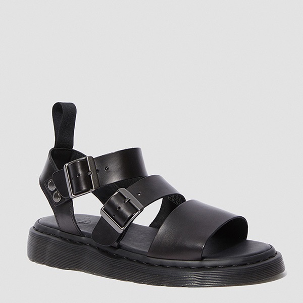 Dr Martens ドクターマーチン Gryphon Brando Leather Gladiator Sandals ストラップ 15695001 メンズ レディース サンダル KK1 A31(BLK-22.0cm)