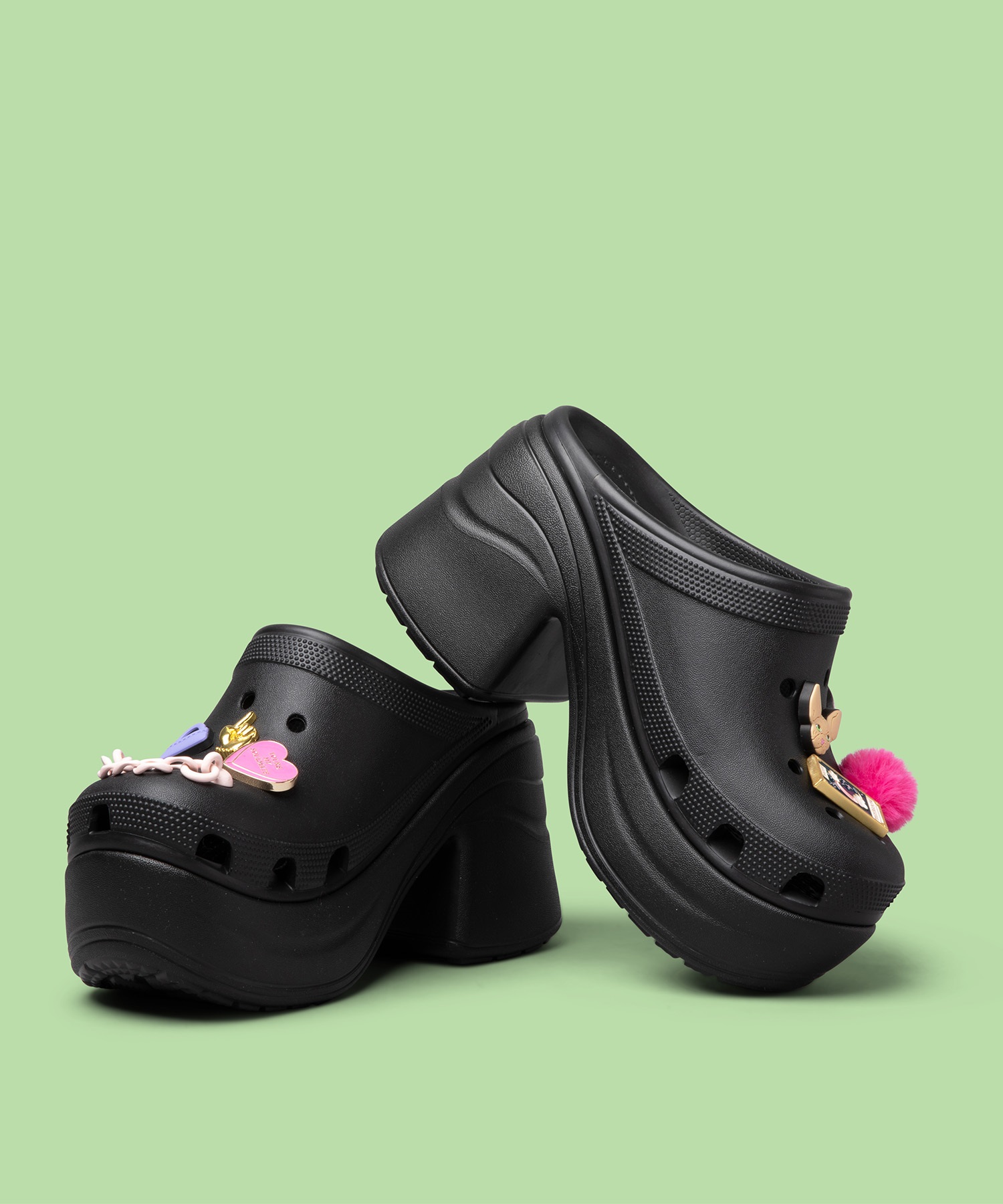 CROCS クロックス SIREN CLOG サイレン クロッグ レディース シューズ 厚底 サンダル ミュール 208547-001 Black(BLACK-22.0cm)