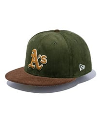 NEW ERA/ニューエラ 59FIFTY MLB Corduroy コーデュロイ オークランド・アスレチックス カーキ チョコバイザー キャップ 帽子 13751122(KHACH-7)