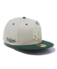 NEW ERA/ニューエラ 59FIFTY Make it Rain ニューヨーク・ヤンキース ストーン ダークグリーンバイザー キャップ 帽子 13751131(STOGR-714)