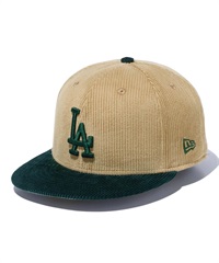 NEW ERA/ニューエラ 59FIFTY MLB Corduroy コーデュロイ ロサンゼルス・ドジャース ベージュ ダークグリーンバイザー キャップ 帽子 13751148(BGGRN-7)