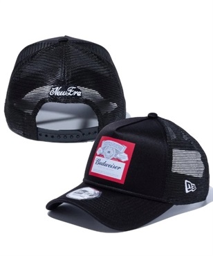 NEW ERA/ニューエラ キャップ 9FORTY A-Frame トラッカー Budweiser バドワイザー ラベルロゴ ブラック 13534539