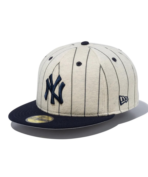 NEW ERA ニューエラ キャップ 帽子 59FIFTY MLB Oatmeal Heather ニューヨーク・ヤンキース オートミール ネイビーバイザー 14109885