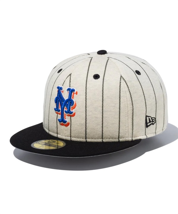 NEW ERA ニューエラ キャップ 帽子 59FIFTY MLB Oatmeal Heather ニューヨーク・メッツ オートミール ブラックバイザー 14109894
