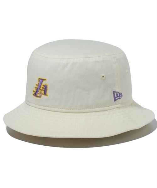 NEW ERA/ニューエラ ハット バケット01 NBA Bucket Hat ロサンゼルス・レイカーズ クロームホワイト 13515813(CWHI-SM)