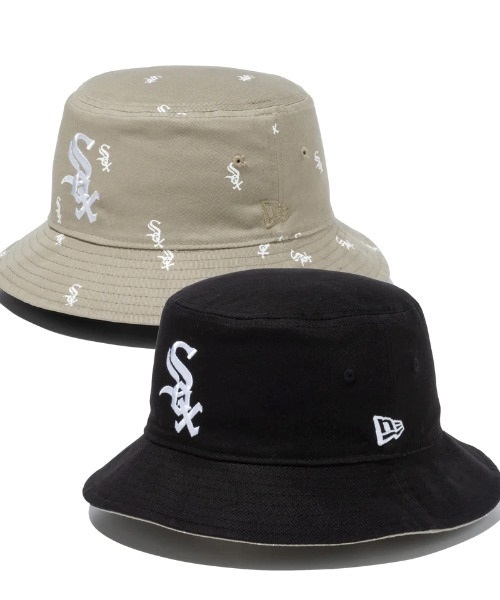 NEW ERA/ニューエラ ハット バケット01 MLB Reversible Hat リバーシブル シカゴ・ホワイトソックス ブラック/ペブル 13515829(BKPBL-SM)