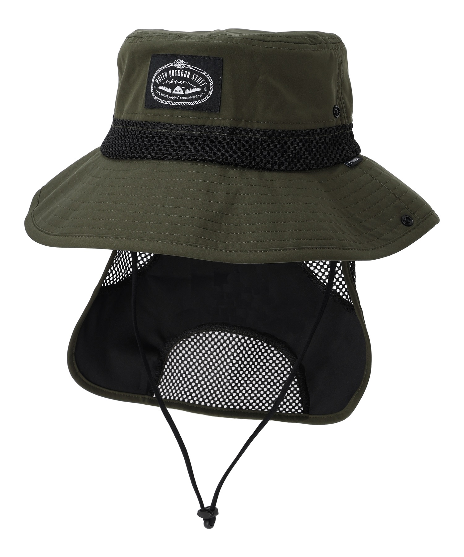 POLER ポーラー 2WAY SUNGUARDLONGBRIM 241MCV0332-OLV ハット アウトドア(OLIVE-F)