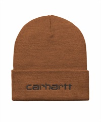 Carhartt/カーハート ビーニー ニット帽 ダブル SCRIPT BEANIE I030884(BR/BK-FREE)