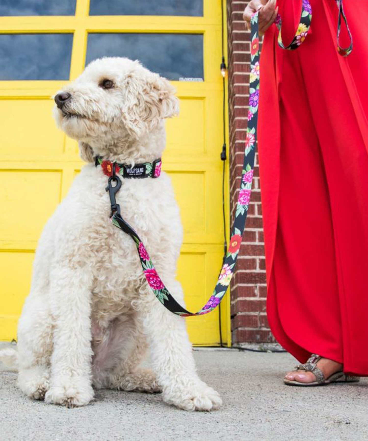 WOLFGANG ウルフギャング 犬用 リード DarkFloral LEASH Lサイズ 中型犬用 大型犬用 ダークフローラル リーシュ 花柄 ブラック WL-003-00(BL-L)