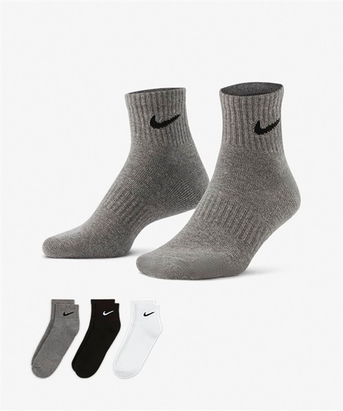 NIKE ナイキ EVERYDAY CUSHIONED ANKLE エブリデイ クッションド アンクル SX7667-964 メンズ レディース ソックス 靴下 3足セット JJ2 H7(964-23.0cm)