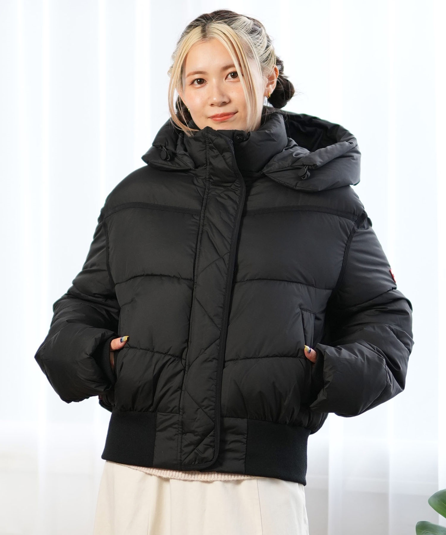 HUNTER ハンター ジャケット レディース アウター ショート丈 中綿 背負える INTREPID MIDWEIGHT SHORT PUFFER JACKET WRO1509MPP(BLK-S)