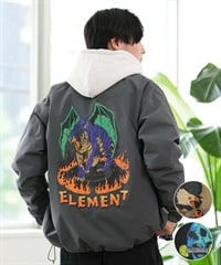 ELEMENT エレメント コーチジャケット メンズ HIROTTONコラボ ビックシルエット バックプリント 防水加工 BE022-759(GRY-M)